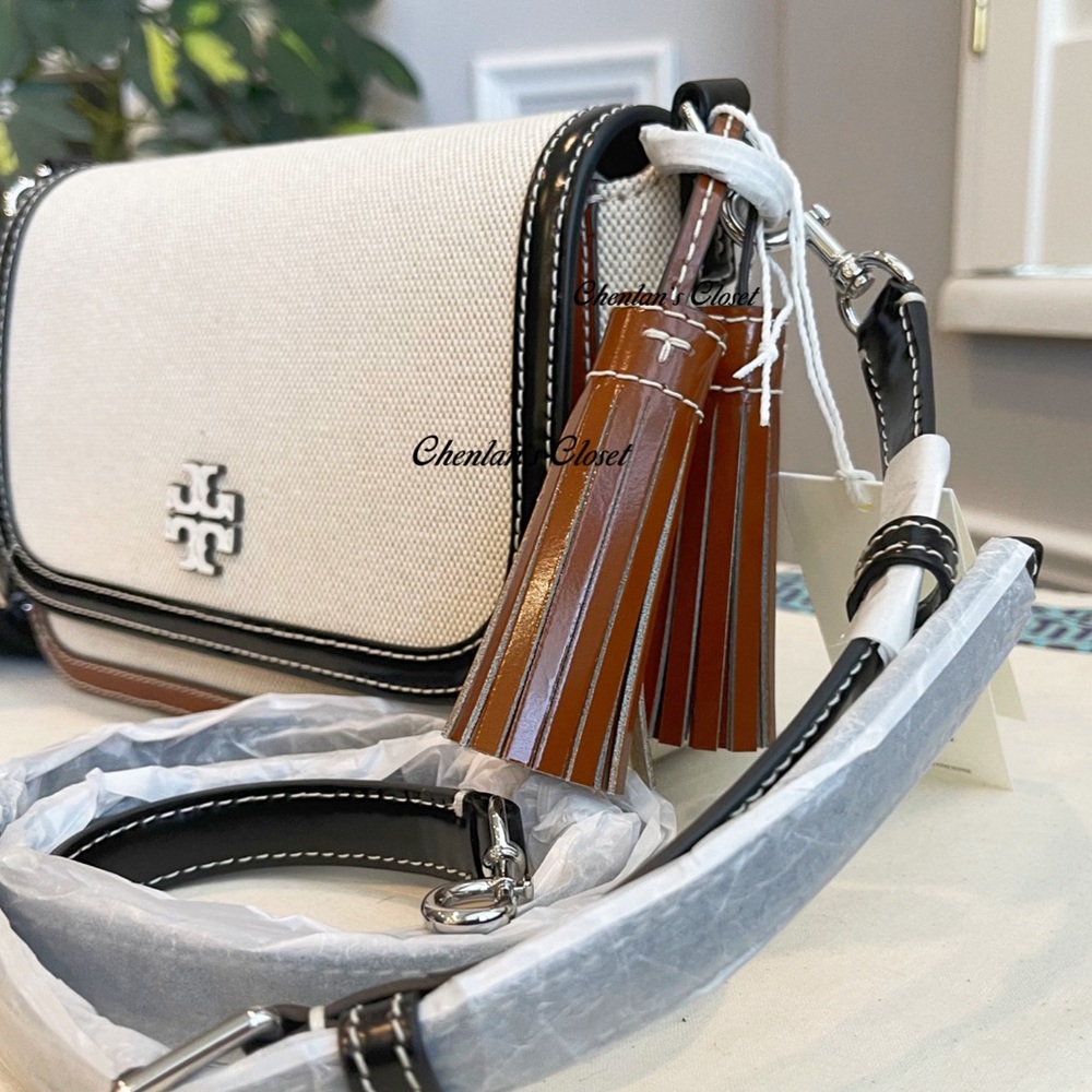 🔥NeW! Tory Burch Thea Canvas Convertible Bag - Picture 3 of 14